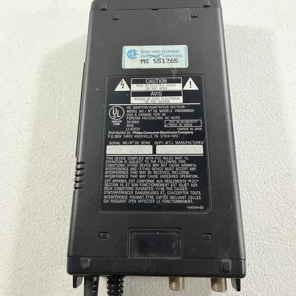 VTG 1990 Phillips V80098BK01 Video AC‎ Adapter Video Camcorder Battery Charger